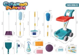 12PCS Cleaning Toy Kids Pretend Play Set Children Playing House Mopping Brooms Dustpans Mini Set