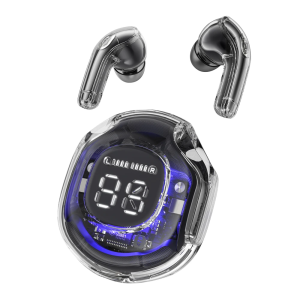 KEBETEME TWS Wireless Earbuds Transparent LED Digital Bluetooth Headphones Bilateral Stereo Earphones