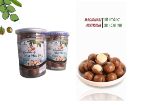 Hạt Mắc Ca Nứt vỏ nhân to không hôi dầu NK Từ Australia TH FONUT đóng gói Việt Nam( Hũ 250gram) - nhân hạt maccadamia