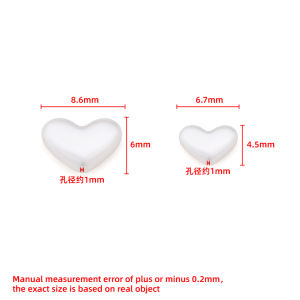 Small Baroque Heart Shape ABS Imitation Pearls Through Hole White Pearl DIY Jewelry Accessories