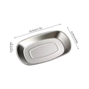Korean Square Barbecue Plate Stainless Steel Gold & Silver Snack Dessert Fruit Cake Tray Food Serving Tray Kitchen Accessories