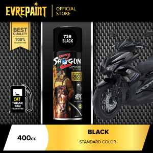 Pilox Shogun Z Paint Duco Black/Hitam Glossy 739 - Cat Semprot Motor