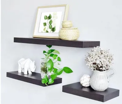 FLYWOOD BLACK - 3Pcs living room creative bedroom storage wall shelves decorative rack black