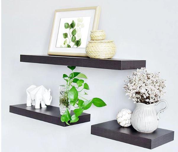 FLYWOOD BLACK - 3Pcs living room creative bedroom storage wall shelves ...