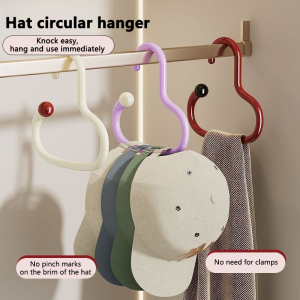 Multifunctional Hat Storage Hook Non-slip Dip Plastic Non-marking Scarf Towel Tie Hanging Rack
