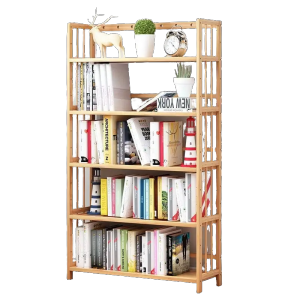 【On Hand】AF HOME Bamboo Simple Bookshelf Cabinet Wooden Kitchen Shelves Organizer 5/6Layers Display Rack