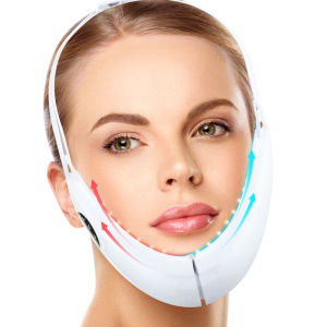 Romyse V Shaped Facial Liting Device Slimming Face Tightening Machine Red Light Therapy Neck EMS Massager Removal Double Chin