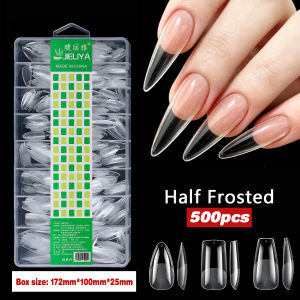 500Pcs Decorative Nail Accessory Tips No Grinding Needed Multi Shapes Square/Droplet/Trapezoid 10 Sizes Fashion Nail Ornament for DI