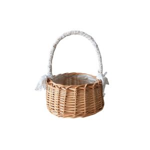 CHICKETTI Durable Bow Tie Flower Basket Decoration For home Photo Props Wedding Flower Girl Clutter Organizer Flower Basket Storage Basket Desktop Decoration