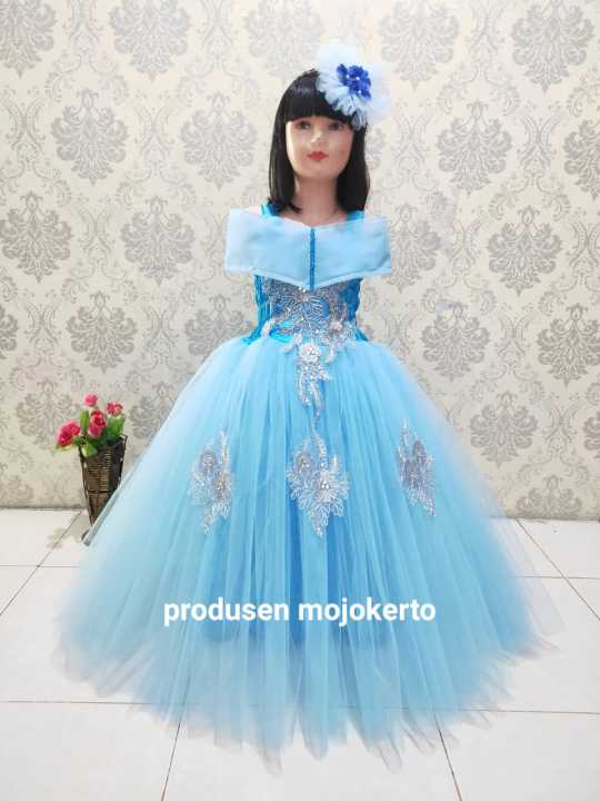 gaun anak Cinderella baju anak perempuan real picture Lazada