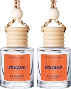 RAINBOW ABBY Hanging Car Air Freshener Diffuser 2 Pack - Jasmine Dragonfruit Fragrance Oil 45+ Days Long Lasting Essential Oil Diffuser for Car
