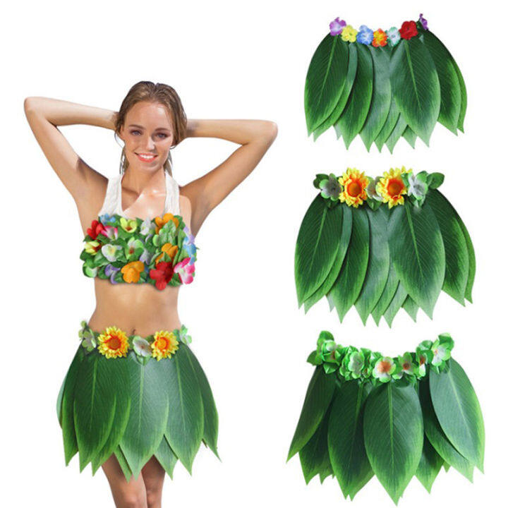 Colorful Heart Hawaiian Palm Leaf Skirt Fancy Dress Costume Grass Skirt Luau Summer Beach Lazada PH