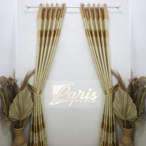 Hordeng pintu ruang tamu motip pelangi model smokering lobang ring 12 lebar 130cm bahan black out