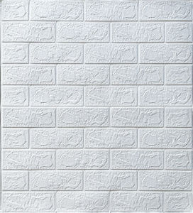 3d wallpaper ขนาด 70x77 cm แผ่นใหญ่ วอลเปเปอร์สามมิติ สติ๊กเกอร์ติดผนัง มีกาวในตัว ใช้ง่าย ลายอิฐ สีพื้น (ชุดละ 10 แผ่น)