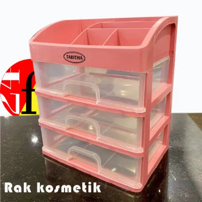 Tabitha Rak kosmetik / lemari mini multifungsi 3 laci kotak rias makeup storage