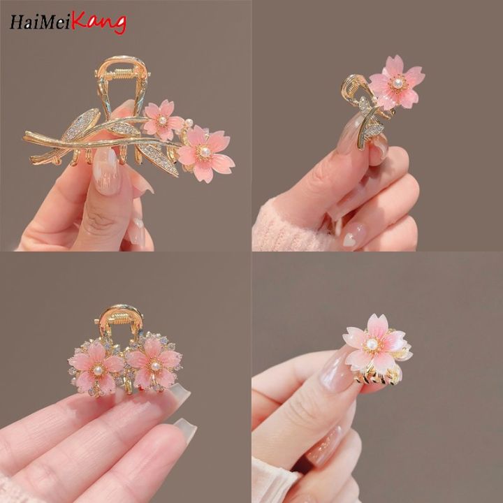 1pc Korean Metal Flower Rhinestone Hair Clip Hair Claw Crystal