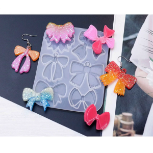 Silicone Mold Butterfly Bow Leaves Pendants Epoxy Resin Molds for DIY Epoxy Resin Crafting Mould Making Crafts