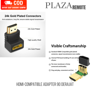 Converter Adapter Connector Konektor HDMI Male Female 90 Siku Belok L