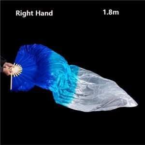 MUNCHX Trẻ em phụ nữ Quạt múa bụng 180cm Nhiều màu sắc Quạt Giả Dài Màu chuyển sắc Quạt lụa rayon Phụ kiện múa
