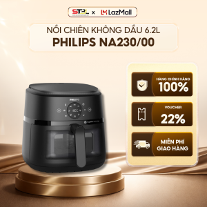 Nồi chiên không dầu Philips NA230/00 Series 2000 chính hãng cảm ứng hiện đại - Công nghệ Rapid Air chiên nướng nhanh giòn tan 13 chế độ nấu dung tích lớn 6.2L SNT Kitchen 220053