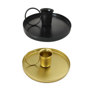 Iron Holder with Handle Elegant Metal Taper Candlestick for Wedding Christmas Table Centerpieces Stand