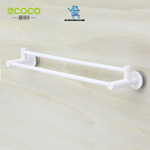 SR99. Ecoco double bar towel rack free perforated bathroom suction cup hanger bath towel bar Nordic creative rack