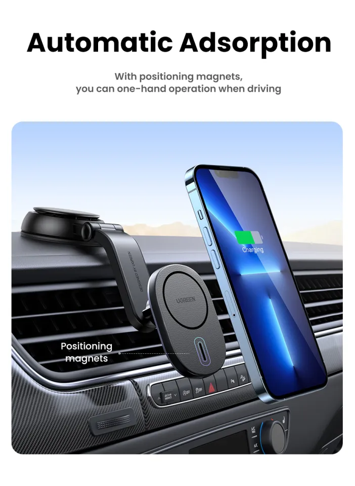 15w Wireless Charging Iphone 11 Pro Max Magnetic Car Mount UGREEN