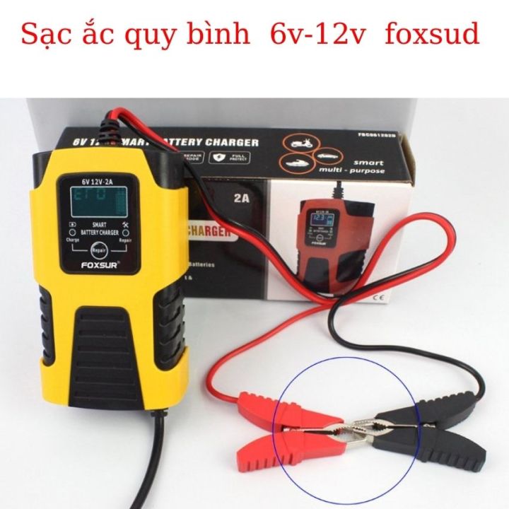 Nguồn sạc ắc quy 6v 12v 2A Foxsur ,máy sạc ắc quy 12v sạc bình 4AH-40AH ...