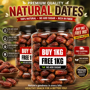 Premium Dubai Dates - Organic Healthy Dried Fruit Snacks with No Added Sugar - 100G/250G/500G/1Kg