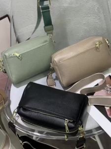 HANKE Wide Strap Crossbody  Sling Bag 3 Zipper Women Casual Bag