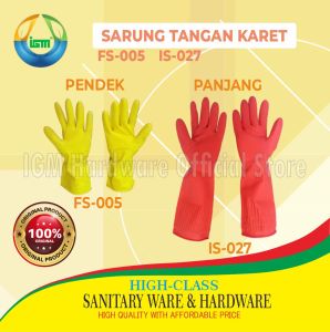 SARUNG TANGAN KARET PANJANG IGM GROSIR ISI 12 SET IS-027