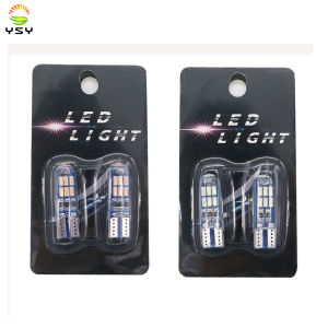 YSY 2pcs T10 4014 15SMD Silicon LED Car Lights Canbus Bulb W5W 194 168 Wedge Light Interior License Plate Light Reading Dome Lamps Plastic Uptake
