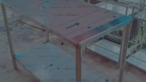 โต๊ะสแตนเลส304 แบบ2ชั้น ขนาด50x110สุง80 cm แข็งแรงสวยงาม ปลอดสนิม100%