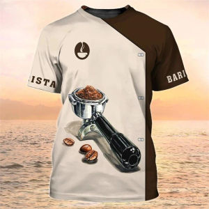 Barista Work Cosplay T-shirt Clothes Men Women O-neck Short Sleeves T Shirts 3D Print Coffee Funny Fashion 2024 Oversized Tees