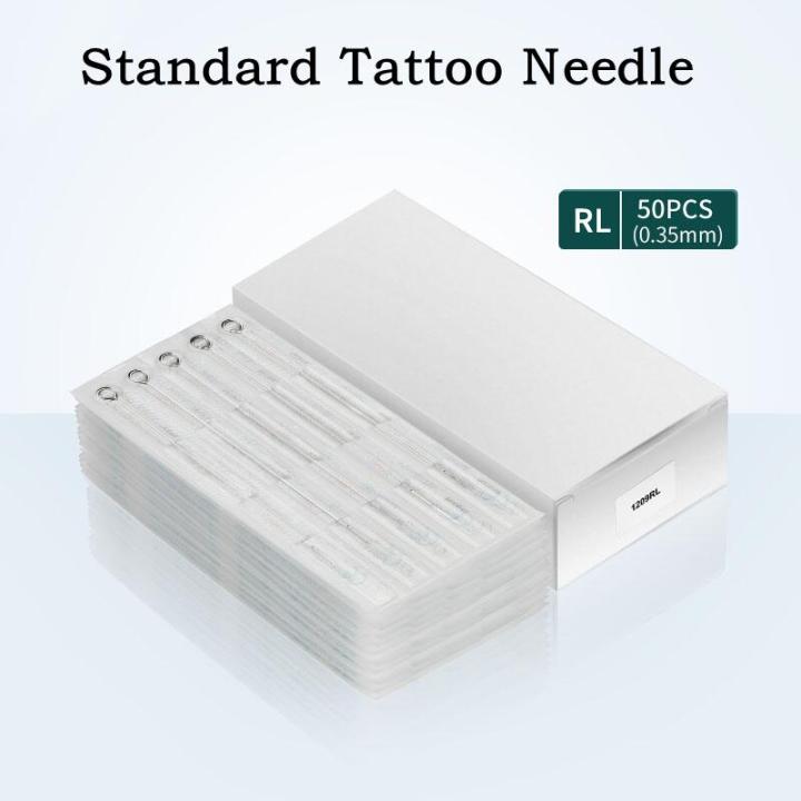 TATELF 20/50/100pcs Disposable Tattoo Needle Cartridges – RL/RS/M1/RM, 0.35mm, Sterile