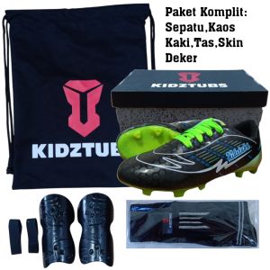 KIDZTUBS Sepatu Bola Anak Paket Komplit Sepatu Bola Tas Skin Deker Kaos Kaki Usia 6-10 Tahun Size 28 29 30 31 32 33 34 35 36 37 KDZ1438011425
