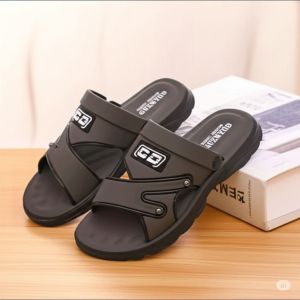 Sandal Pria EGUAR Ringan Phylon Motif Grafis Hitam/Abu Tua/Orange/Merah Ceri Metalik