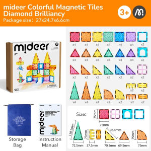Mideer Colorful Magnetic Tiles Toys-40/60/100/Marble Run/distinctive/racing groove