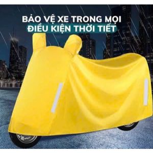 Áo Trùm Xe Máy Tai Thỏ 210x100x120cm – Vải Dù Phản Quang 2 Bên | Khóa Cài Có Túi Đựng Gấp Gọn
