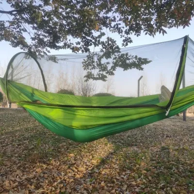 HAMMOCK BARU OTOMATIS DENGAN KELAMBU CEPAT UNTUK BERKEMAH DI LUAR RUANGAN PIKNIK SANTAI DAN ANTI NYAMUK-HikeZone