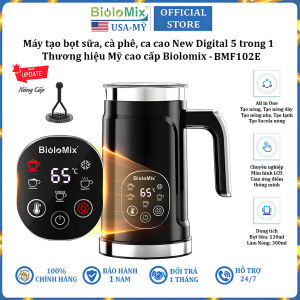 Máy tạo bọt sữa cà phê ca cao New Digital 5 trong 1 chuyên nghiệp thương hiệu Mỹ Biolomix BMF102E cao cấp - Công suất 500W (BH 1 NĂM)