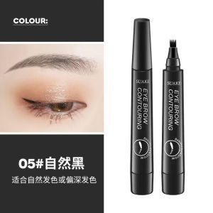 1/2PCS Eyebrow 4-Prong Pencil Waterproof & Long Wear Eye Pen 5 Natural Hues Light Brown to Black
