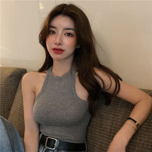 (Stock in KL-157) Women Turtle-Neck Crop Top Cotton Short Singlet Shirt Fashion