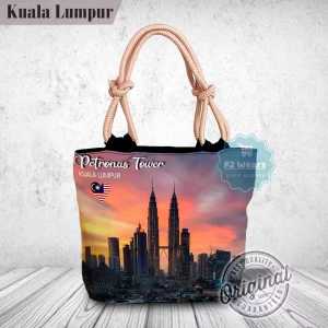 tas tote bag sumbu kepang tali bahu/tas mukena oleah oleh malaysia