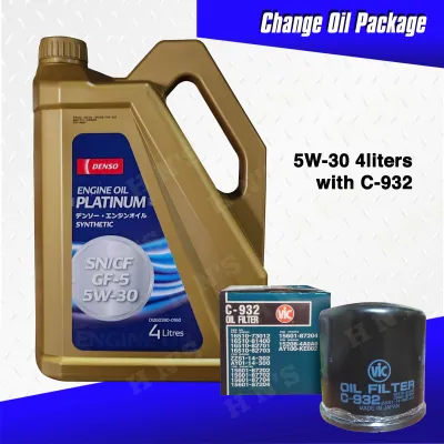 Denso Engine Oil Platinum 5W-30 Oil Change Package for Suzuki Alto / Suzuki APV / Suzuki Celerio / Suzuki Ciaz / Suzuki Ertiga 1.4L / 1.5L Suzuki Jimny / Suzuki Dzire ( 4 Liters + Vic Filter Package )