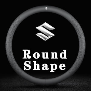 Minimalist Style Car PU Leather Steering Wheel Cover For Suzuki Swift Grand Vitara Jimny Ertiga SX4 Alto Ciaz Dzire APV S-Cross XL7 Ultra-Thin Breathable Auto Decoration Accessorie