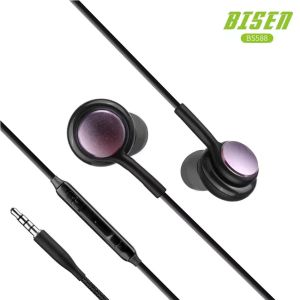 BISEN BS588 Universal Headset 3.5MM Jack HiFi Stereo Sound Capsule Wired Eaphone Built in Microphone