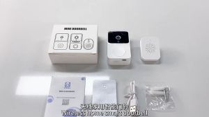 【SG Stock】Visual doorbell intelligent WIFI remote cat eye high-definition night vision no punching required