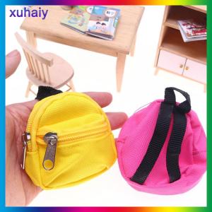 xuhaiy 1:6 Dollhouse Miniature Canvas School Bag Floral Backpack Doll Accessories Model Decor Toy Doll House Accessories