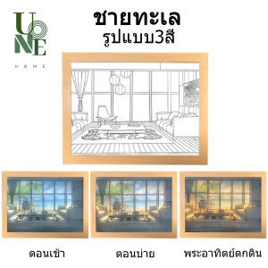 UoneHome พร้อมส่ง ♥ H127 กรอปรูปภาพวาด 3มิติ Led ภาพวาดแสง ปรับสีได้ แบบสร้างสรรค์ ของขวัญ การแต่งบ้าน หัวเตียง โคมไฟตั้งโต๊ะ ของขวัญอินเทรนด์